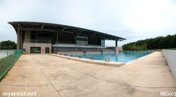 The outdoor swimming pool