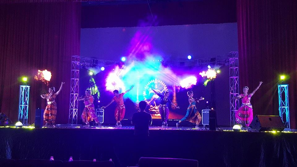Netyanjali on stage now with their traditional Indian dance "Bharatham".